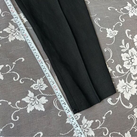 MaxMara Black 100% Linen Trousers with Hem Zip Detail - Picture 12 of 12